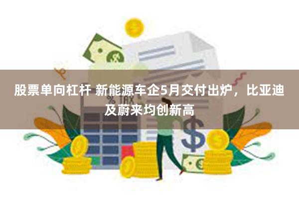 股票单向杠杆 新能源车企5月交付出炉，比亚迪及蔚来均创新高