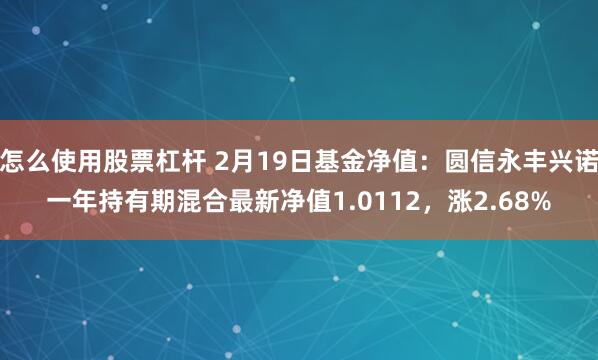 怎么使用股票杠杆 2月19日基金净值：圆信永丰兴诺一年持有期混合最新净值1.0112，涨2.68%