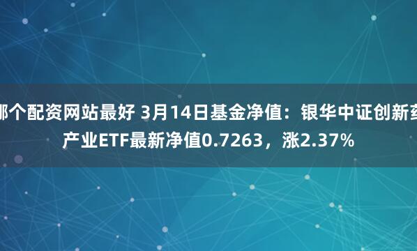 哪个配资网站最好 3月14日基金净值：银华中证创新药产业ETF最新净值0.7263，涨2.37%